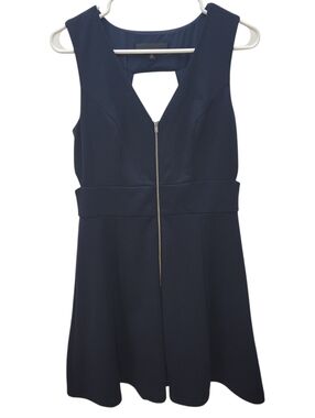 Adelyn Rae Navy Blue Dress With Front Zipper Cutout Details Size M